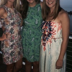 Teal & Navy Paisley/Floral dress